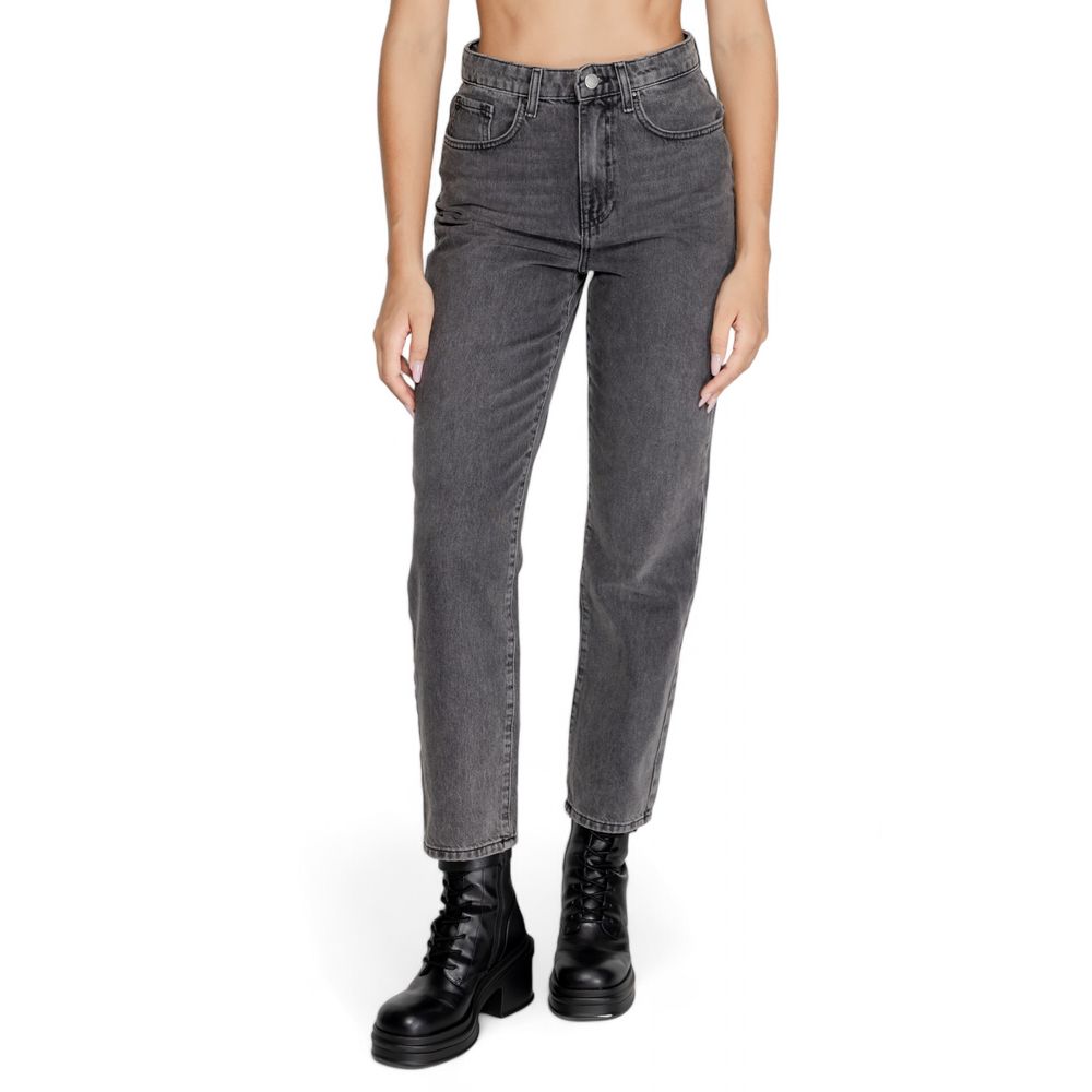 Only Graue Baumwoll-Mom-Jeans