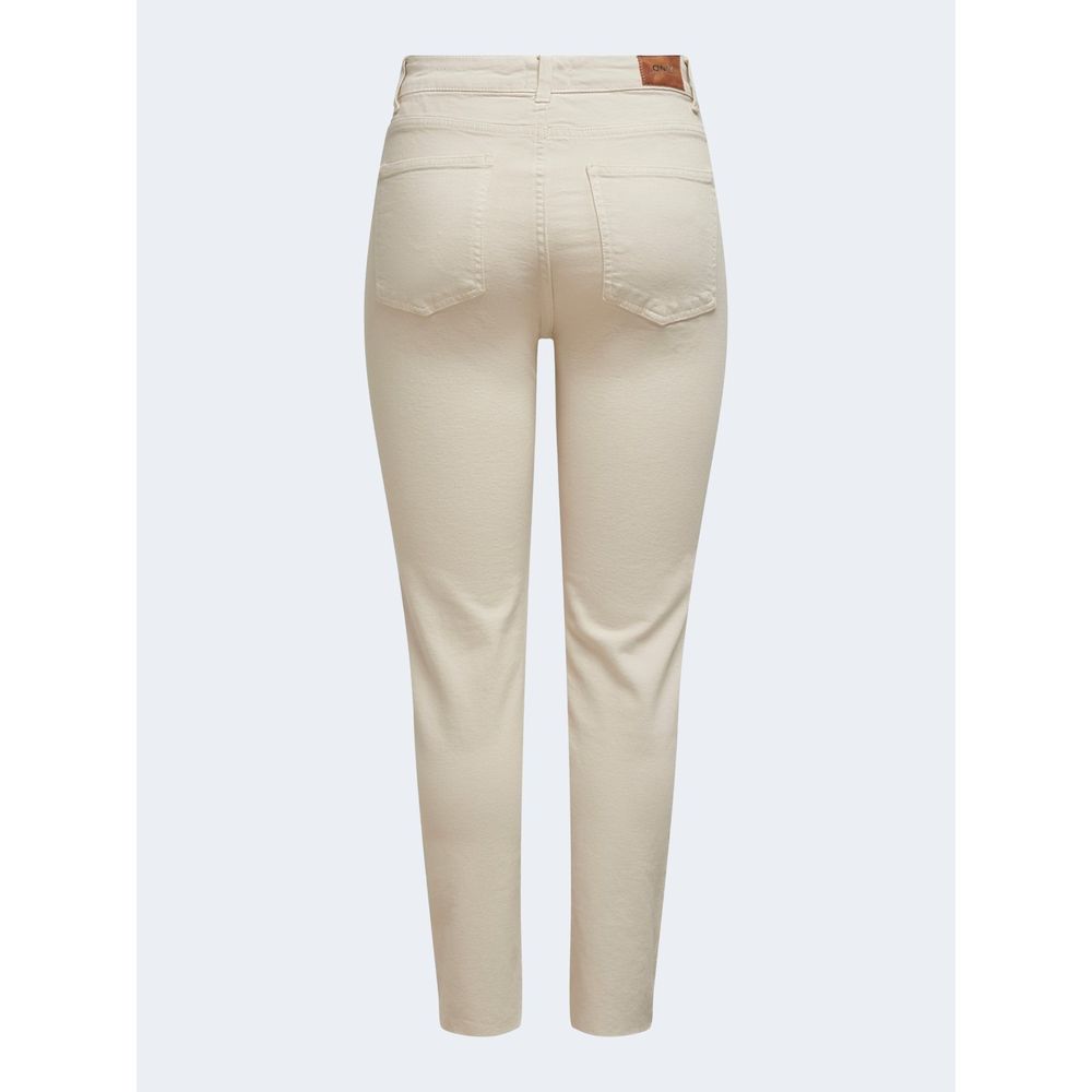 Only Beigefarbene Baumwoll-Mom-Jeans