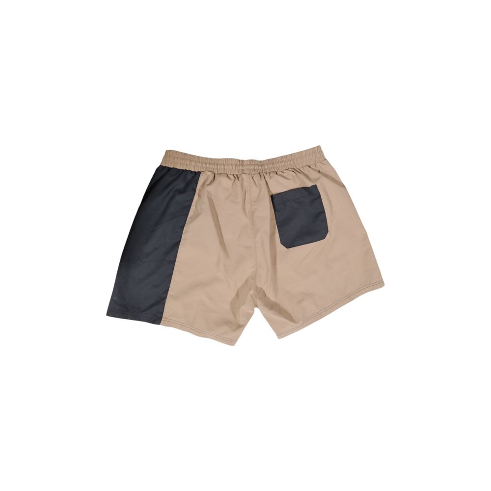 Hugo Boss Beigefarbene Badeshorts aus Polyester