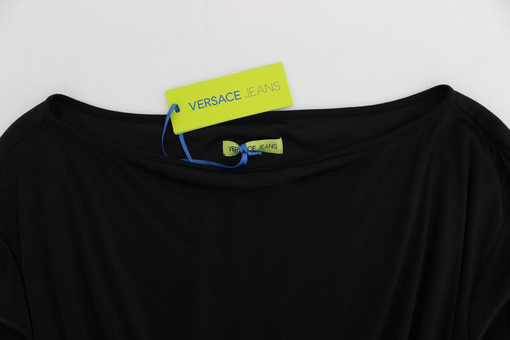 Versace Jeans Schwarzes Modal-Seiden-Shift-Kniekleid