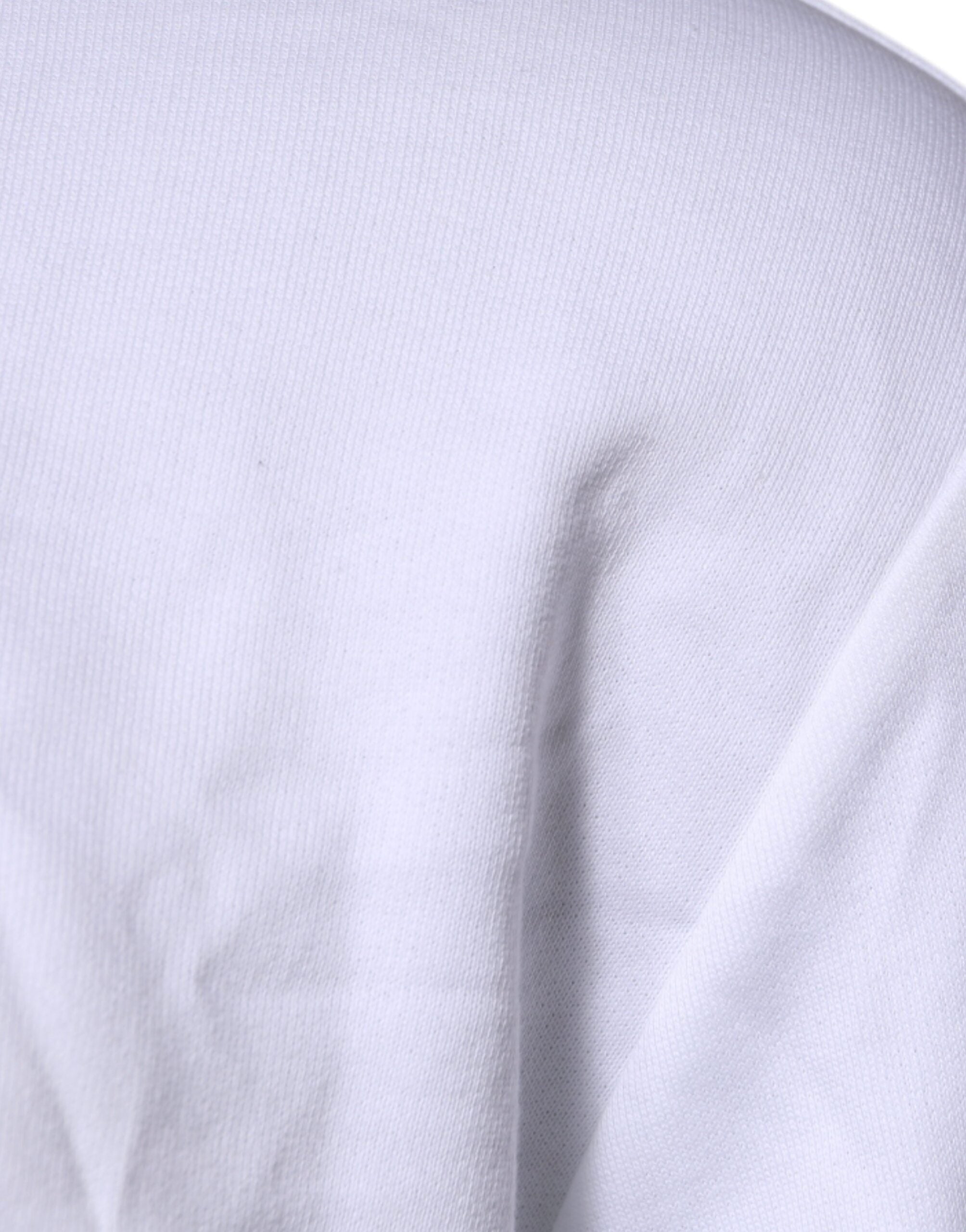 Versace white round-neck sweater with Medusa embroidery