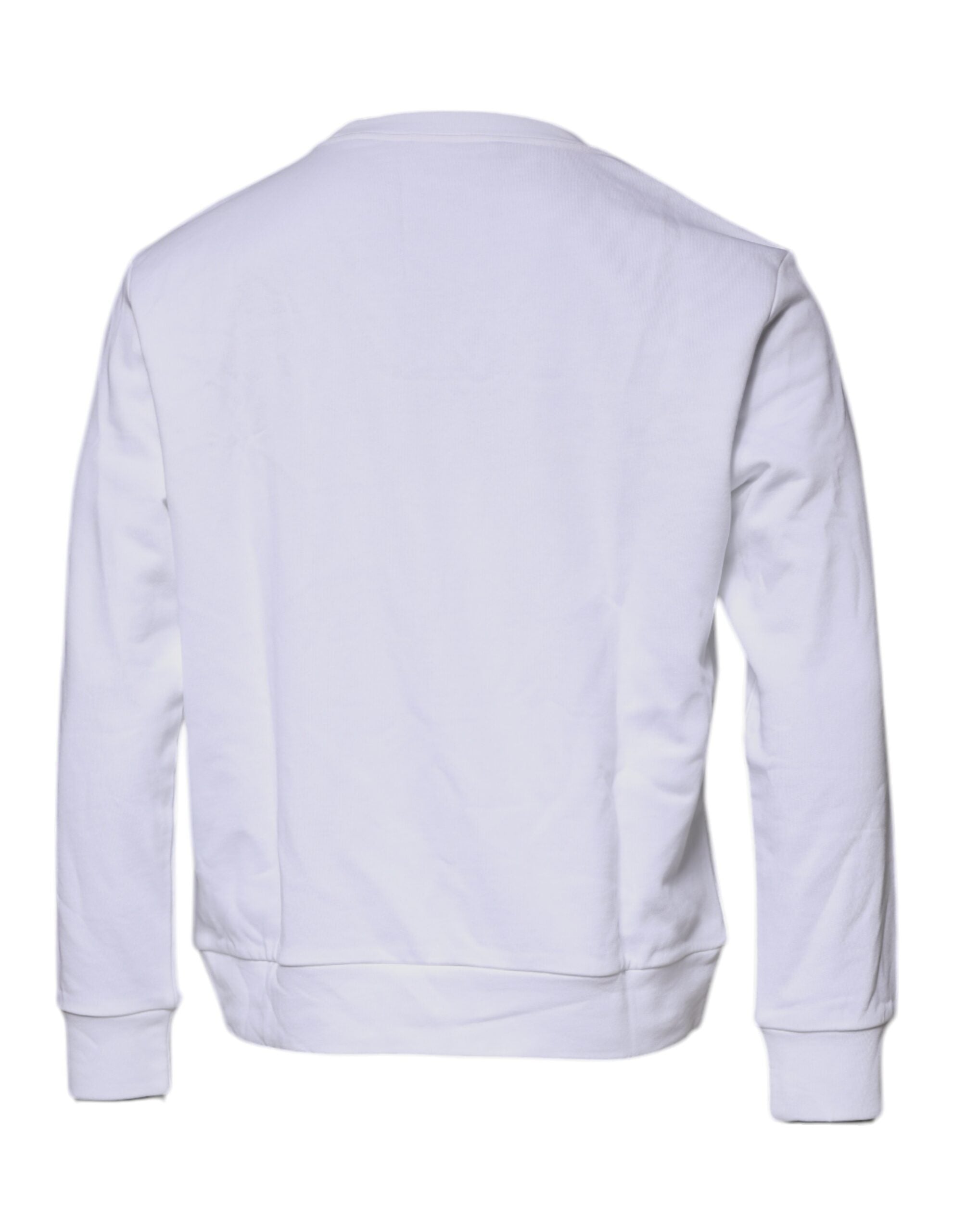 Versace white round-neck sweater with Medusa embroidery