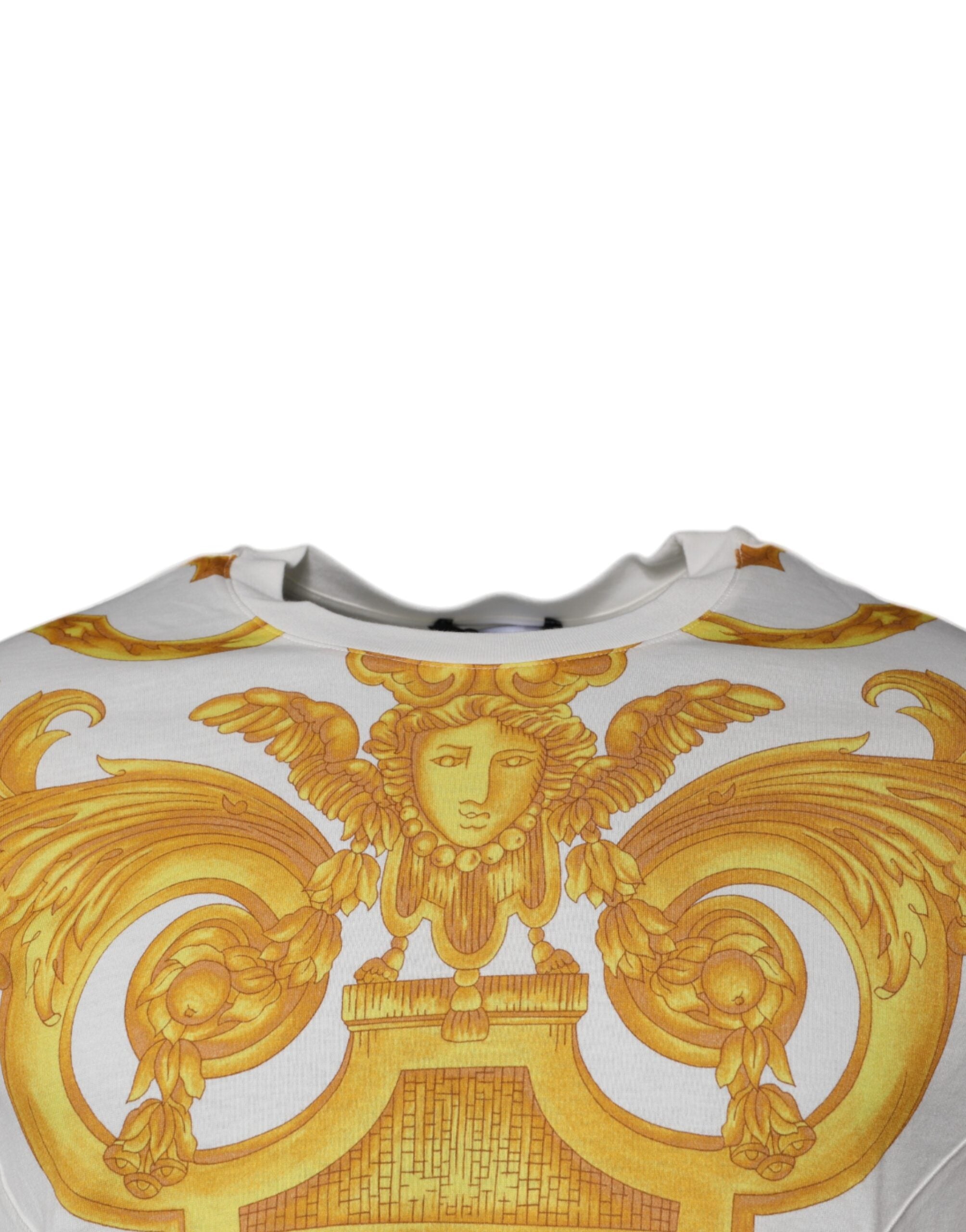 Versace white cotton round-neck T-shirt with Medusa print