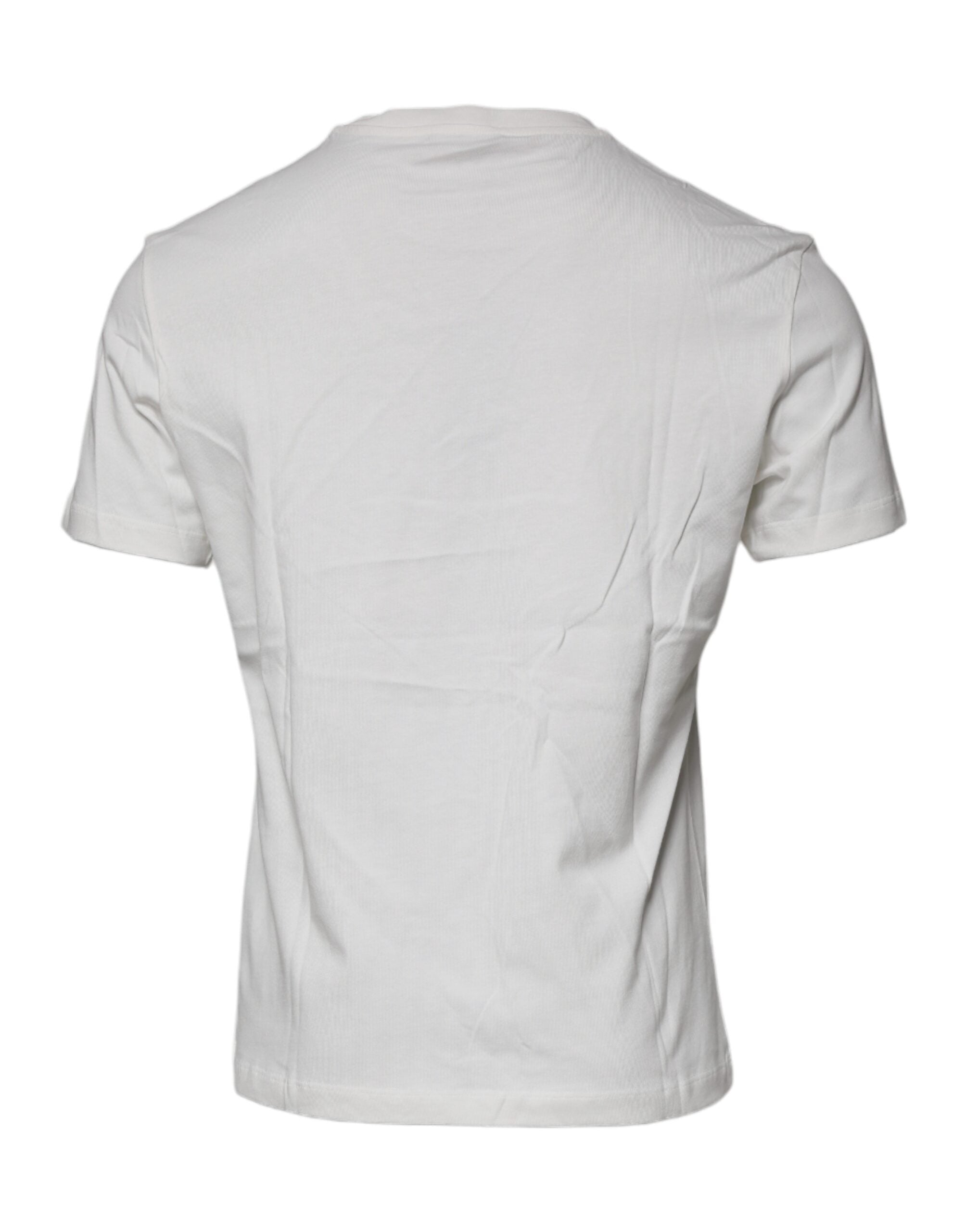 Versace white cotton round-neck T-shirt with Medusa print