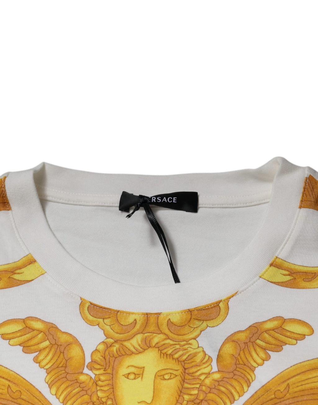 Versace white cotton round-neck T-shirt with Medusa print