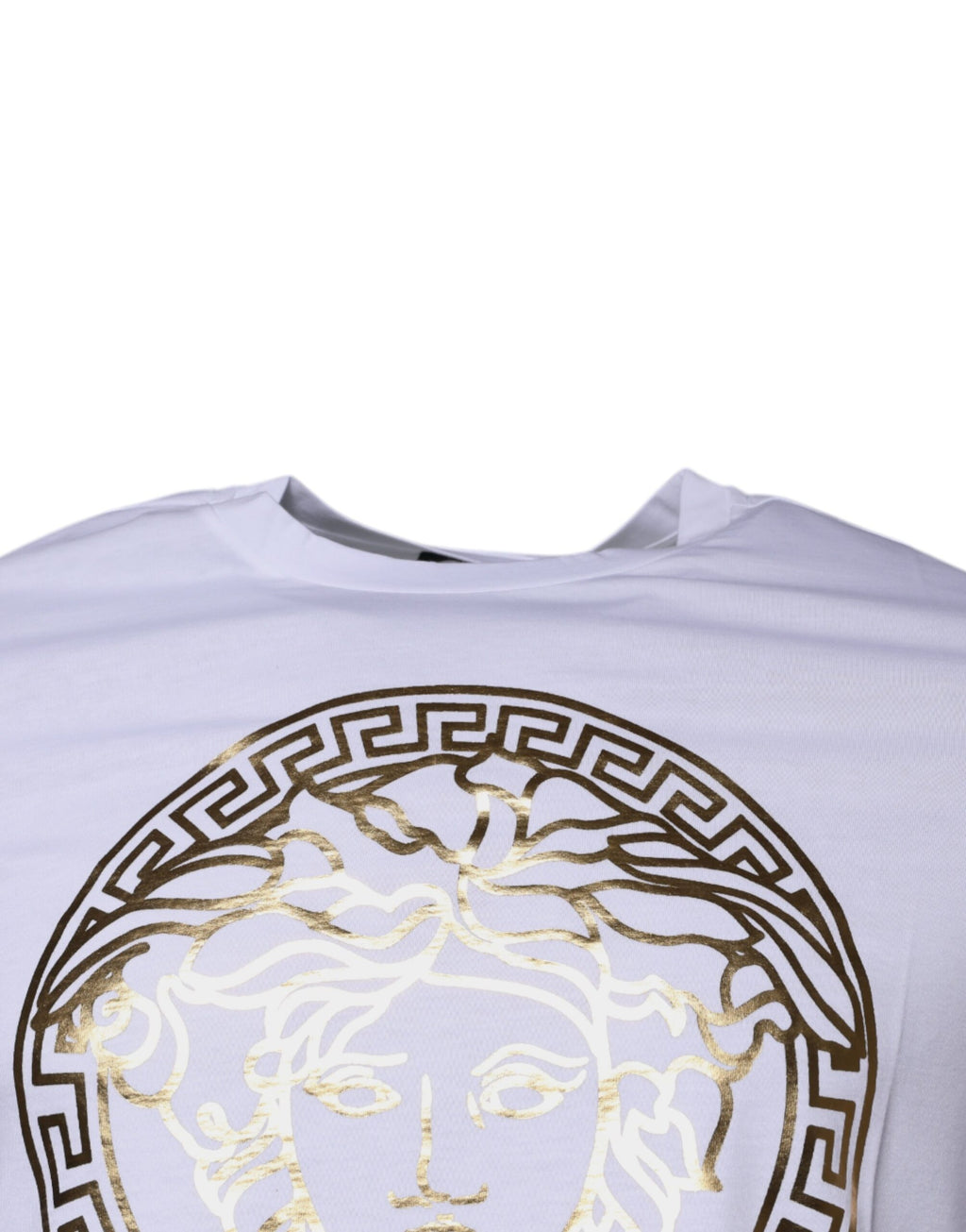 Versace white cotton round-neck T-shirt with Medusa print