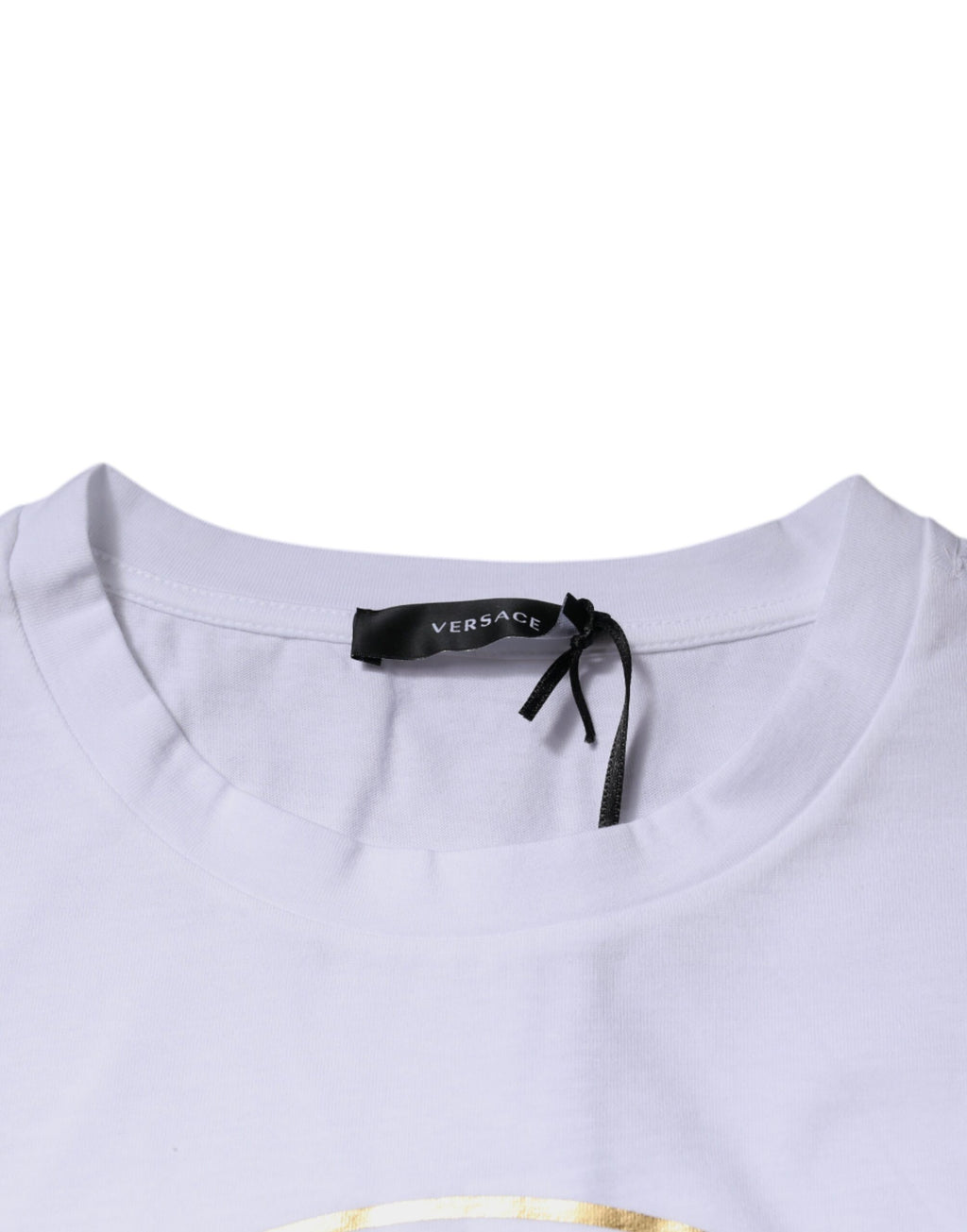 Versace white cotton round-neck T-shirt with Medusa print