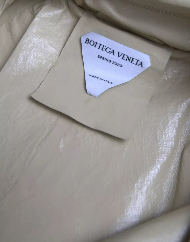 Bottega Veneta Beige Lammfell Leder Trenchcoat Jacke