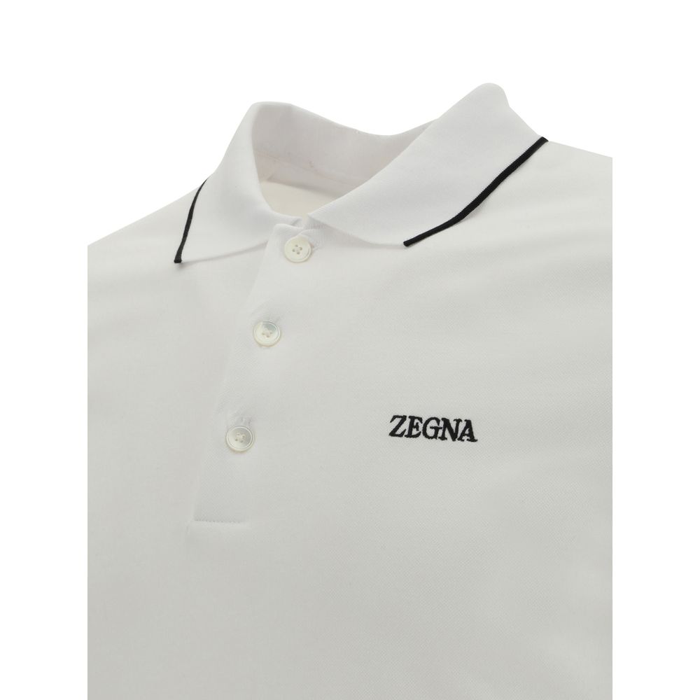 ZEGNA Poloshirt aus weißem Elastan