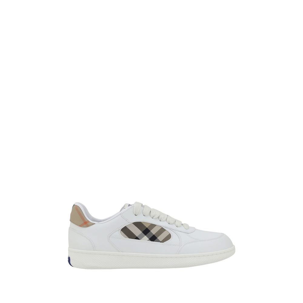 Burberry Weiße Kalbshaut Bos Taurus Sneakers mit niedrigem Schaft