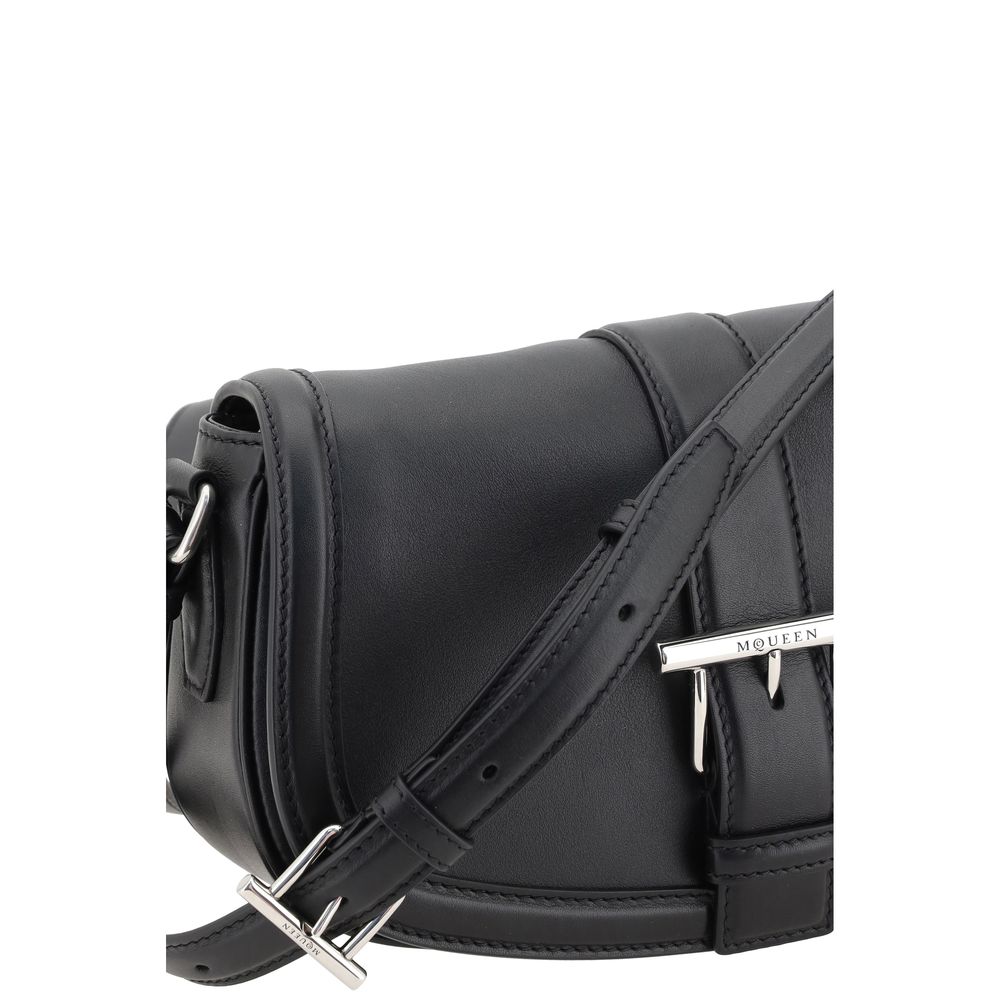 Sac bandoulière Alexander McQueen Bos Taurus en cuir de veau noir