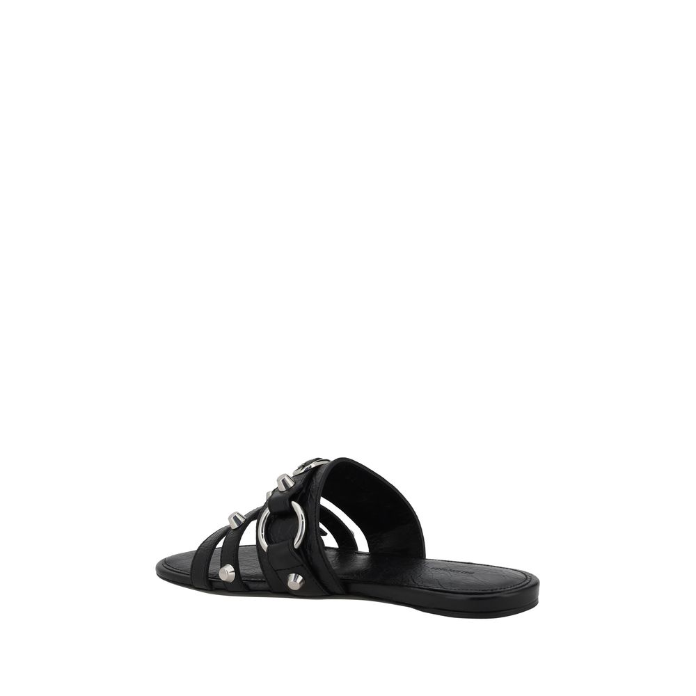 Balenciaga Schwarze Kalbsleder Bos Taurus Sandalen