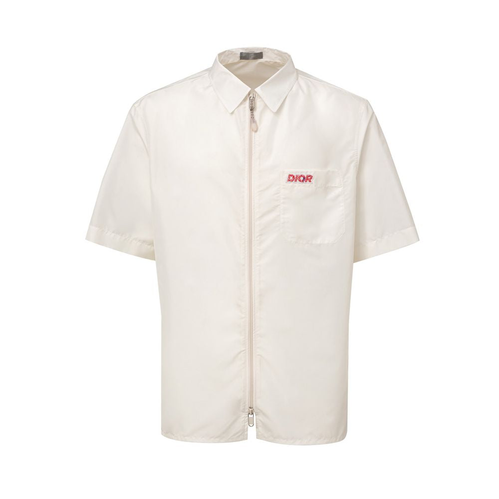 Dior white polyester short-sleeved shirt