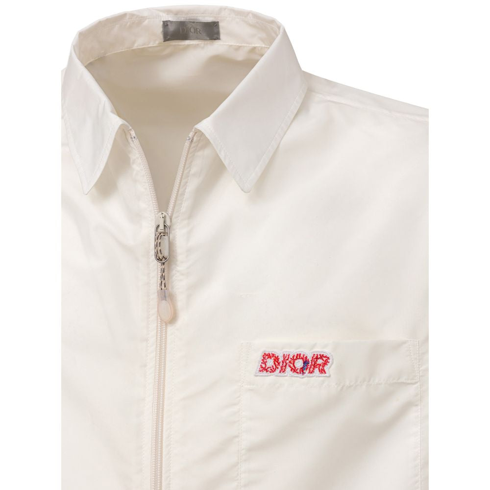 Dior white polyester short-sleeved shirt