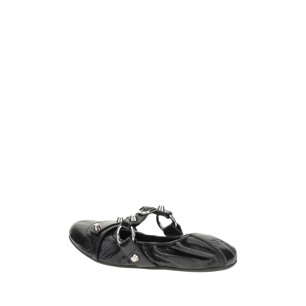 Balenciaga Schwarze Ballett-Flats aus Kalbsleder Bos Taurus