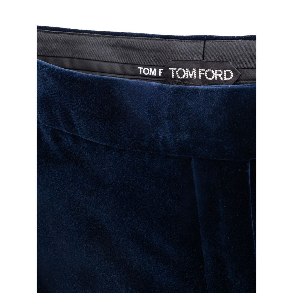 Tom Ford Blaue Baumwoll-Midi-Rock