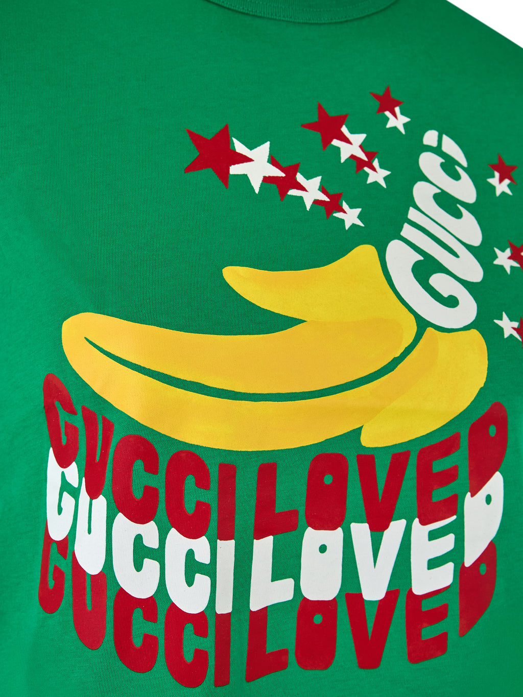 T-shirt Gucci vert à logo, en coton