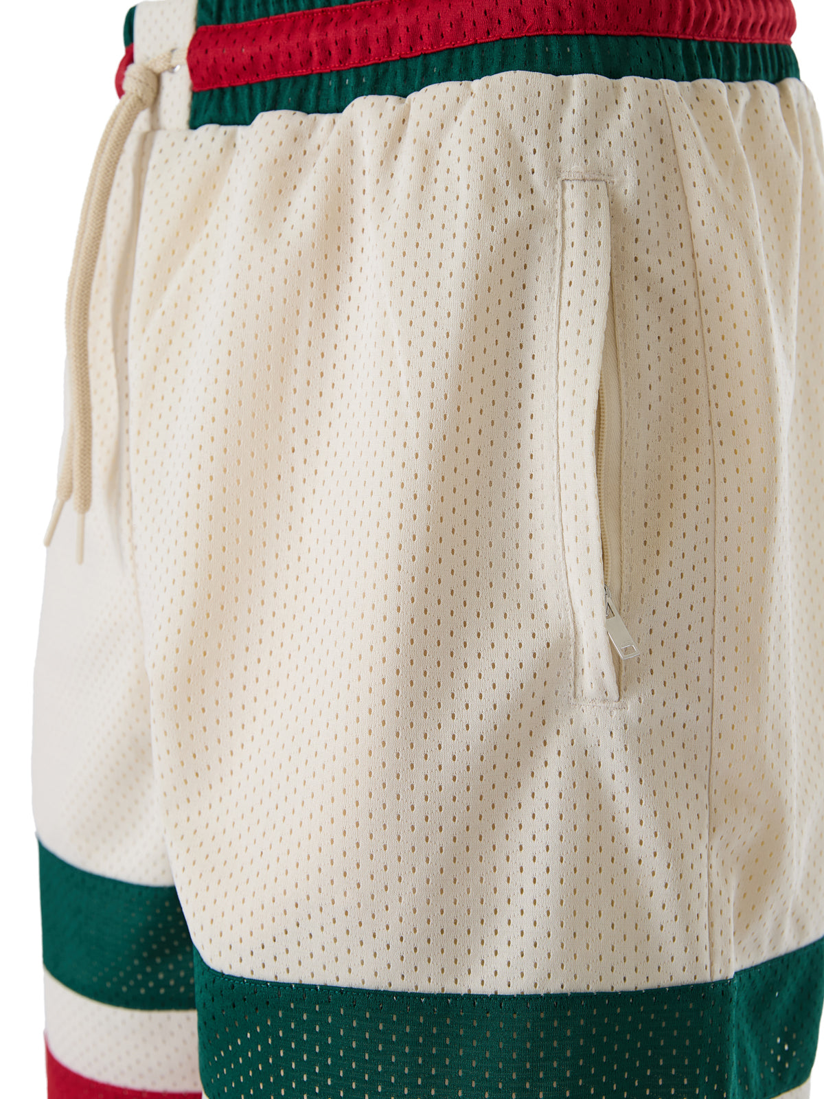 Gucci Cremefarbene Polyester-Logo-Shorts