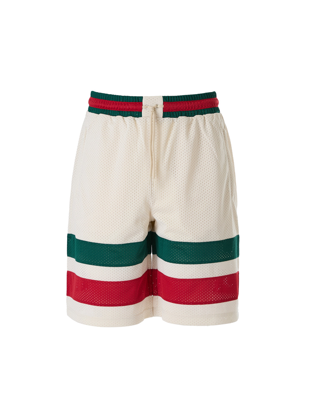 Gucci Cremefarbene Polyester-Logo-Shorts