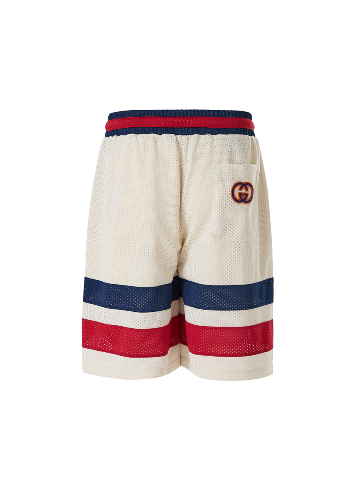 Gucci Cremefarbene Polyester-Logo-Shorts