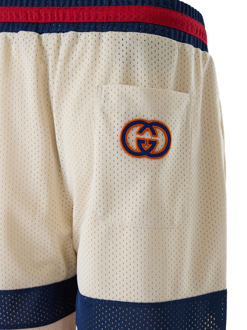Gucci Cremefarbene Polyester-Logo-Shorts
