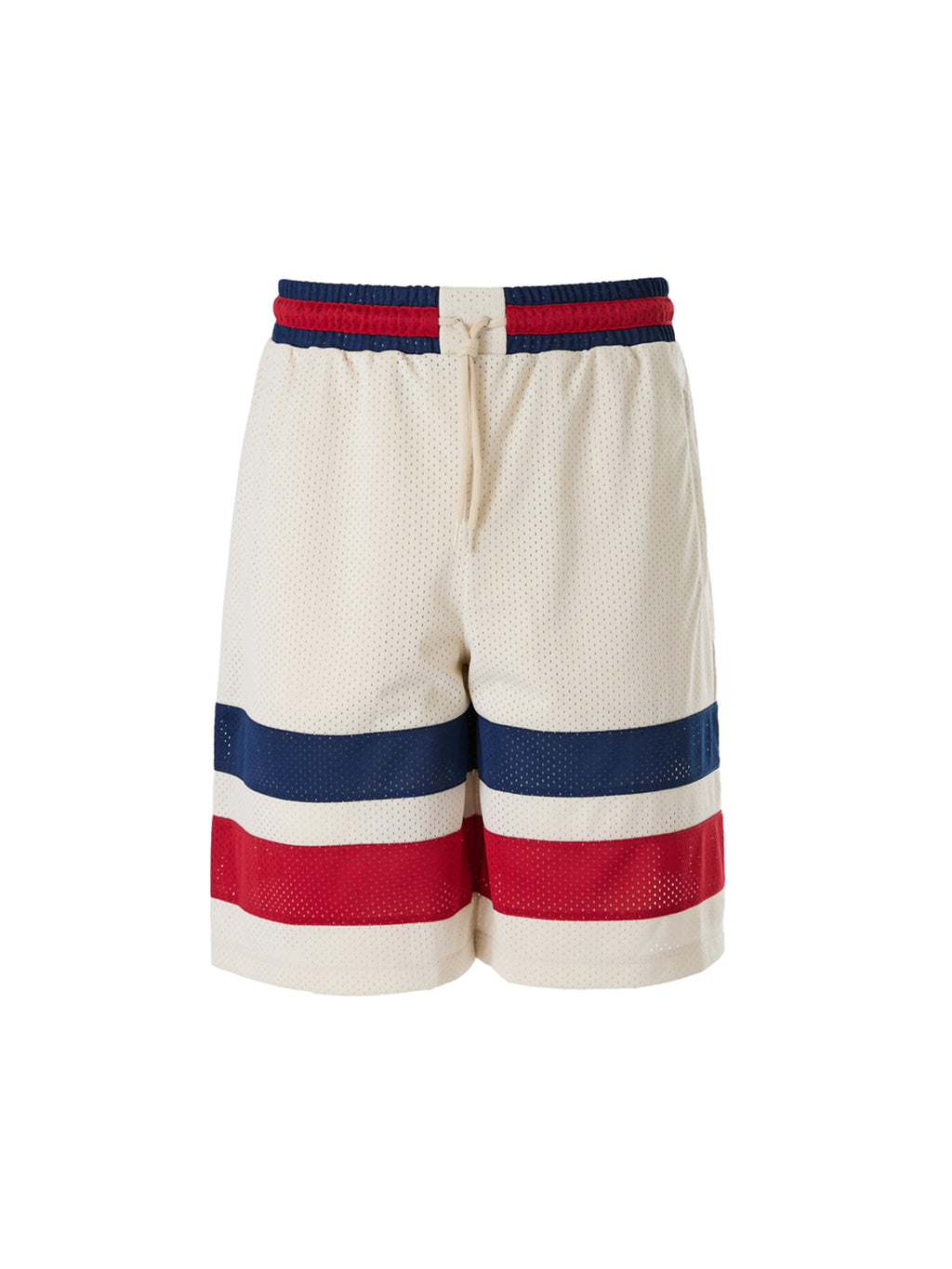 Gucci Cremefarbene Polyester-Logo-Shorts