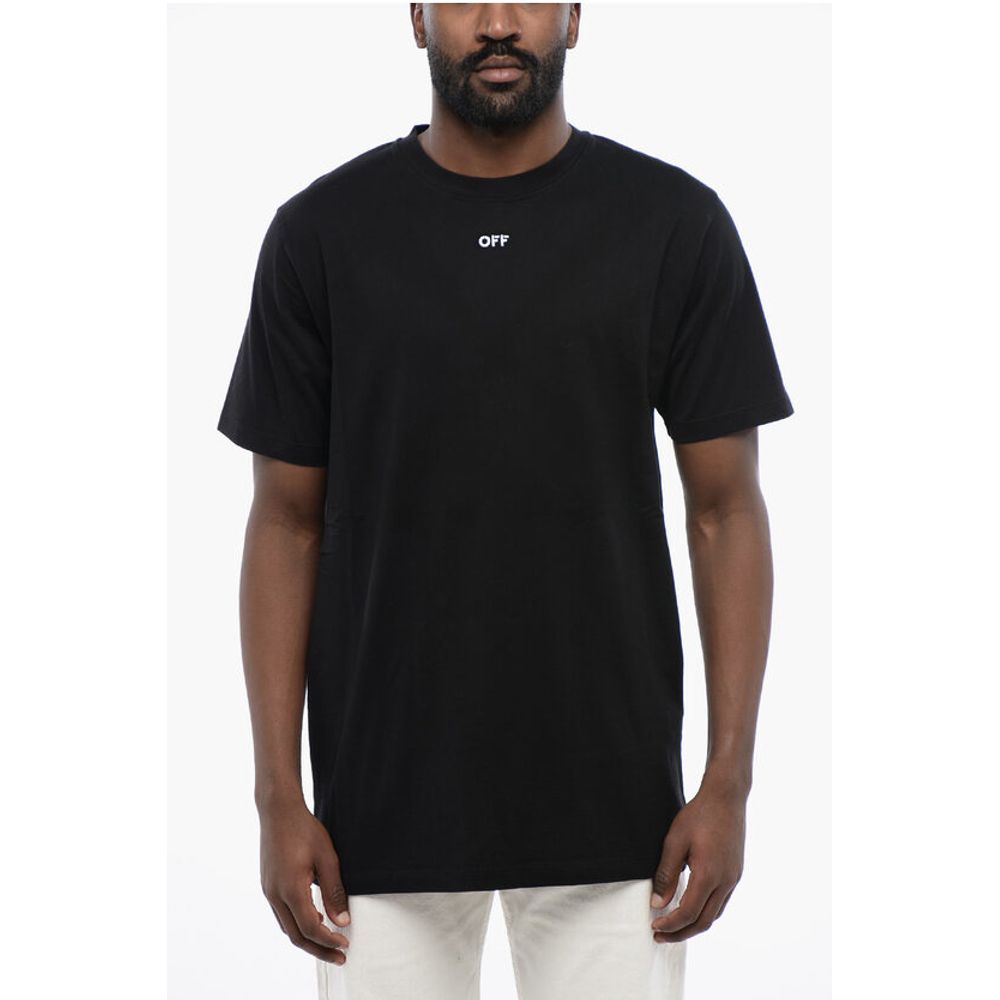 Off-White Black ARROW Crew Neck Cotton T-Shirt