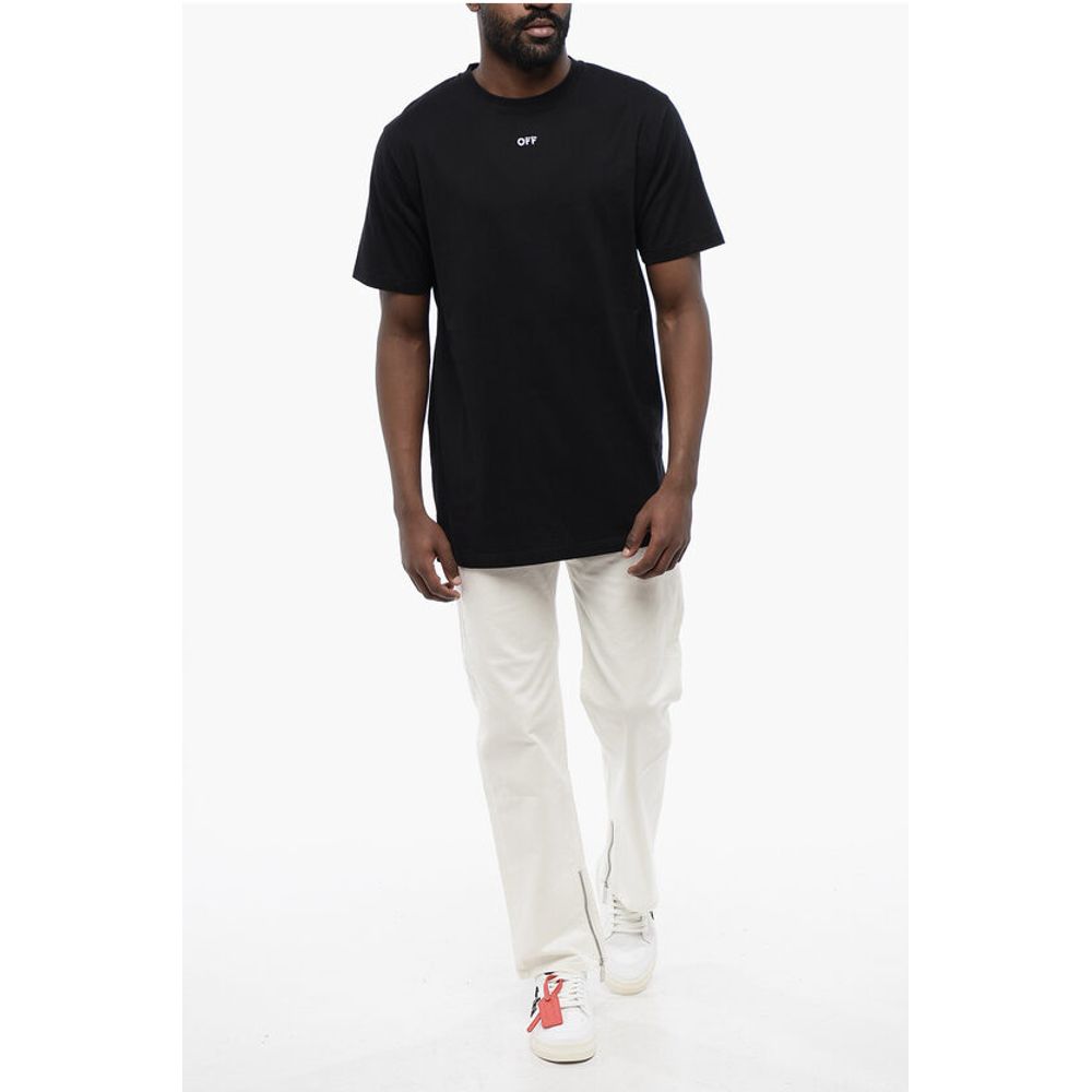 Off-White Black ARROW Crew Neck Cotton T-Shirt