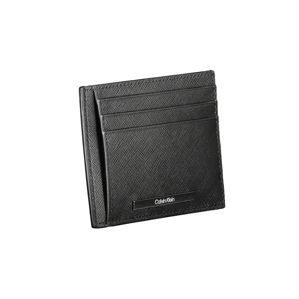Calvin Klein Schwarzes Leder Portemonnaie