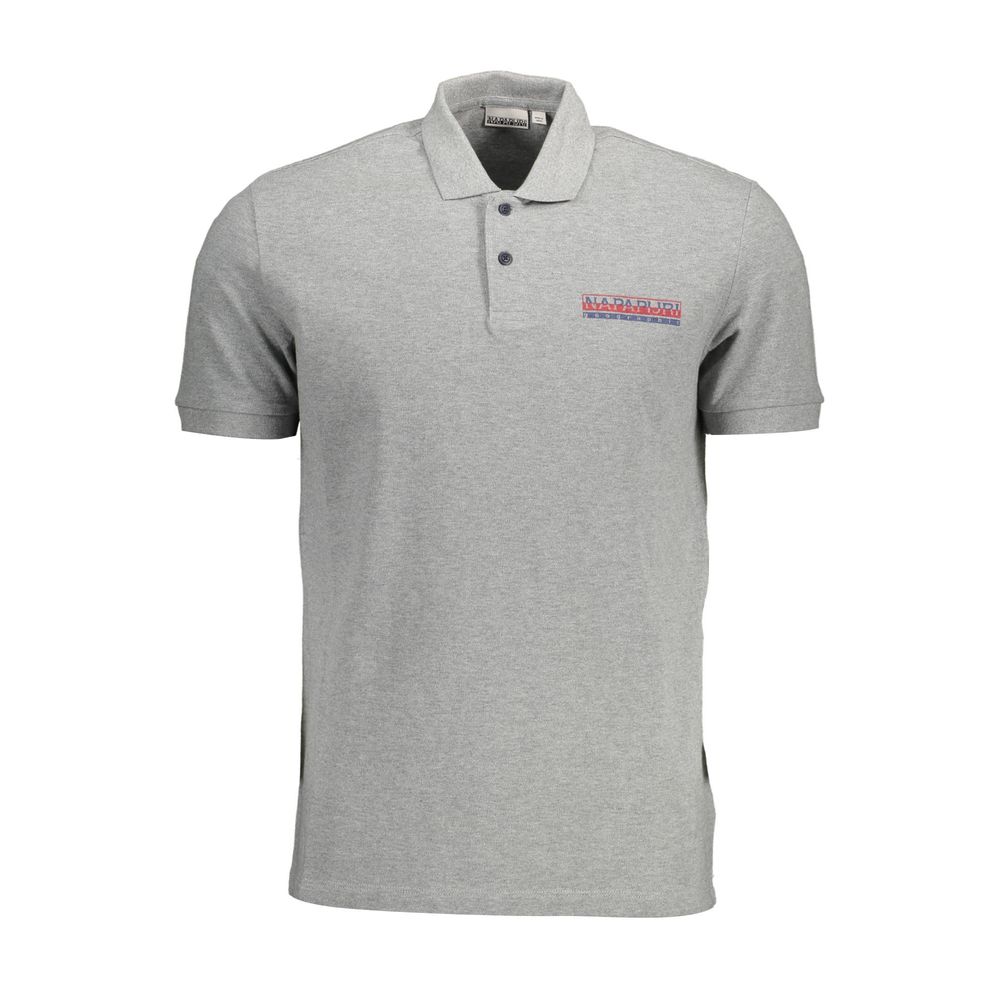 Napapijri Graues Baumwoll-Poloshirt