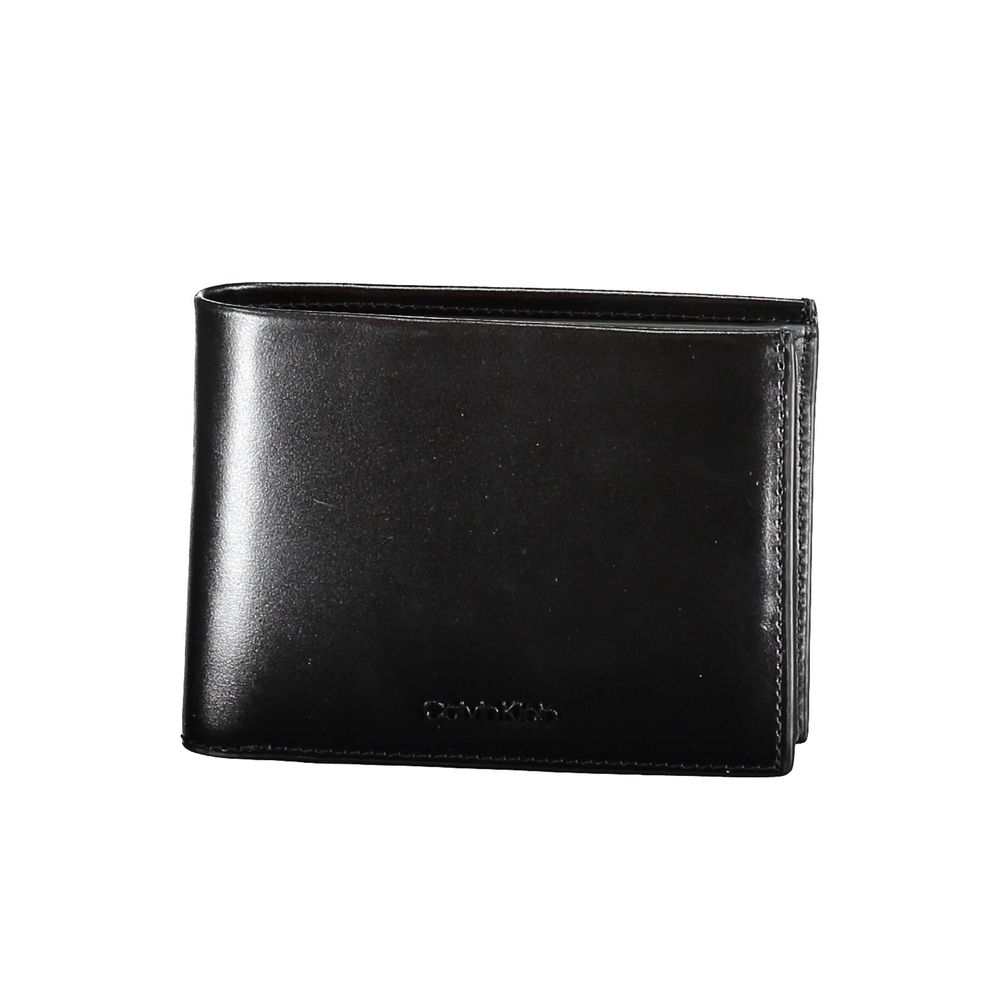 Calvin Klein Schwarzes Leder Herren Portemonnaie