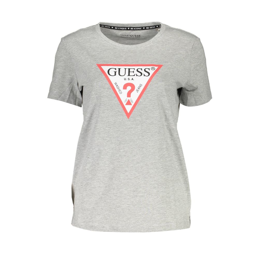 Guess Jeans Graues Baumwoll-T-Shirt