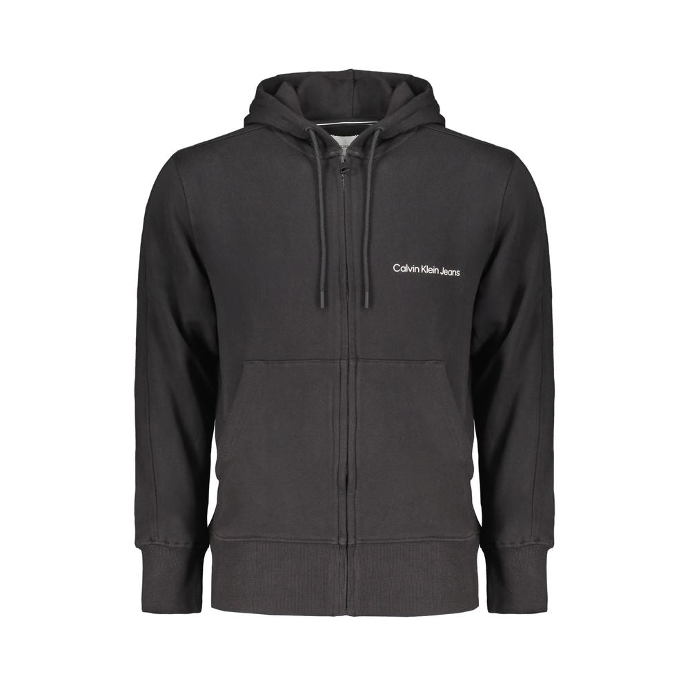 Calvin Klein Schwarzer Baumwollpullover für Männer mit Kapuze und zentralen Taschen