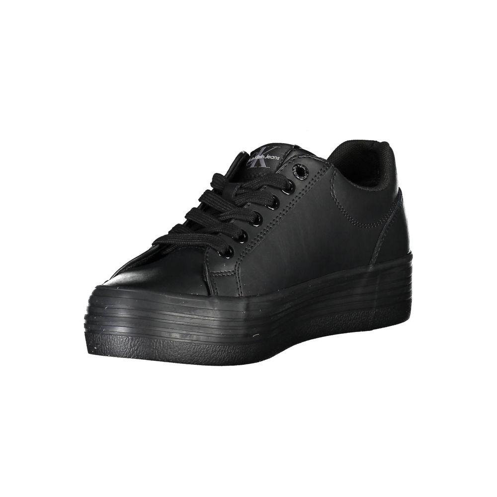 Calvin Klein Schwarzes Leder Damen Sneaker