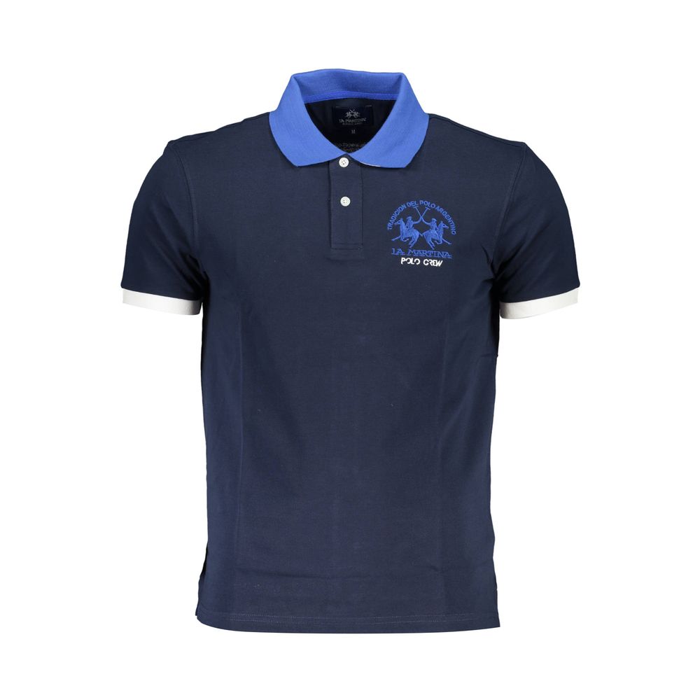 La Martina Baumwoll-Poloshirt in Blau