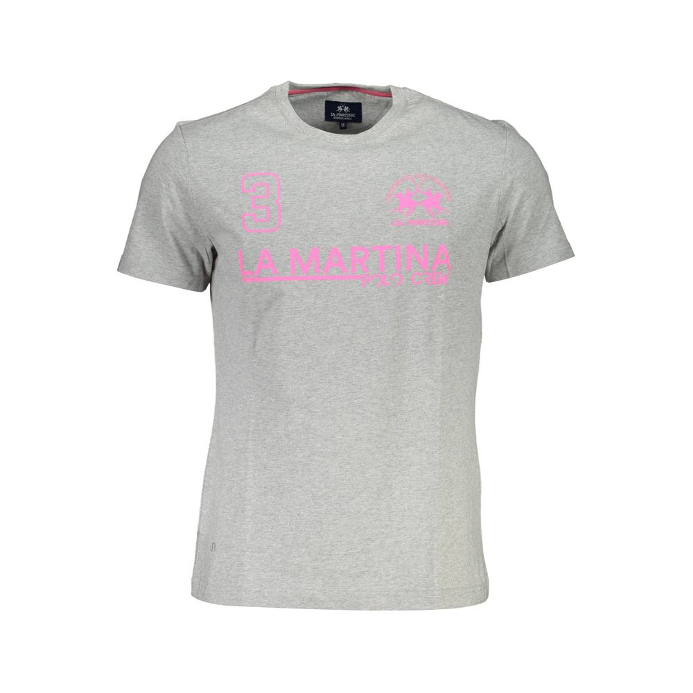 La Martina Graues Baumwoll-T-Shirt