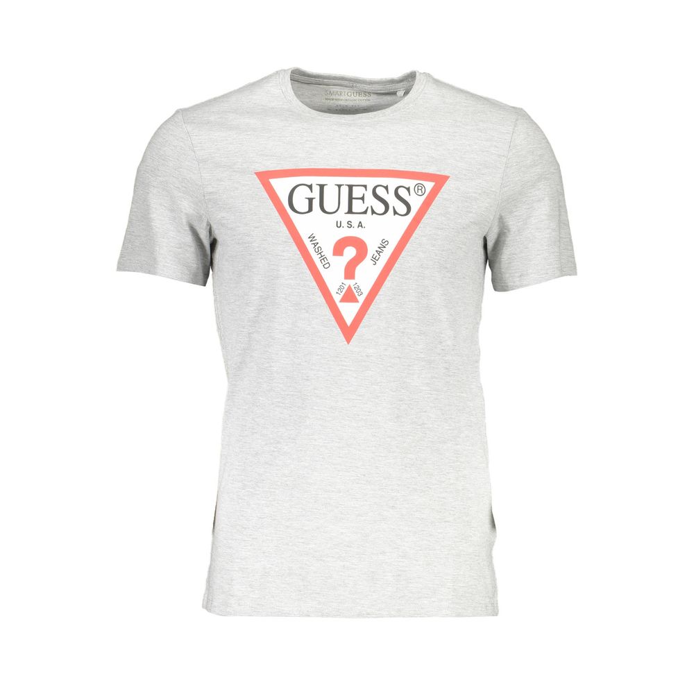 Guess Jeans Graues Baumwoll-T-Shirt