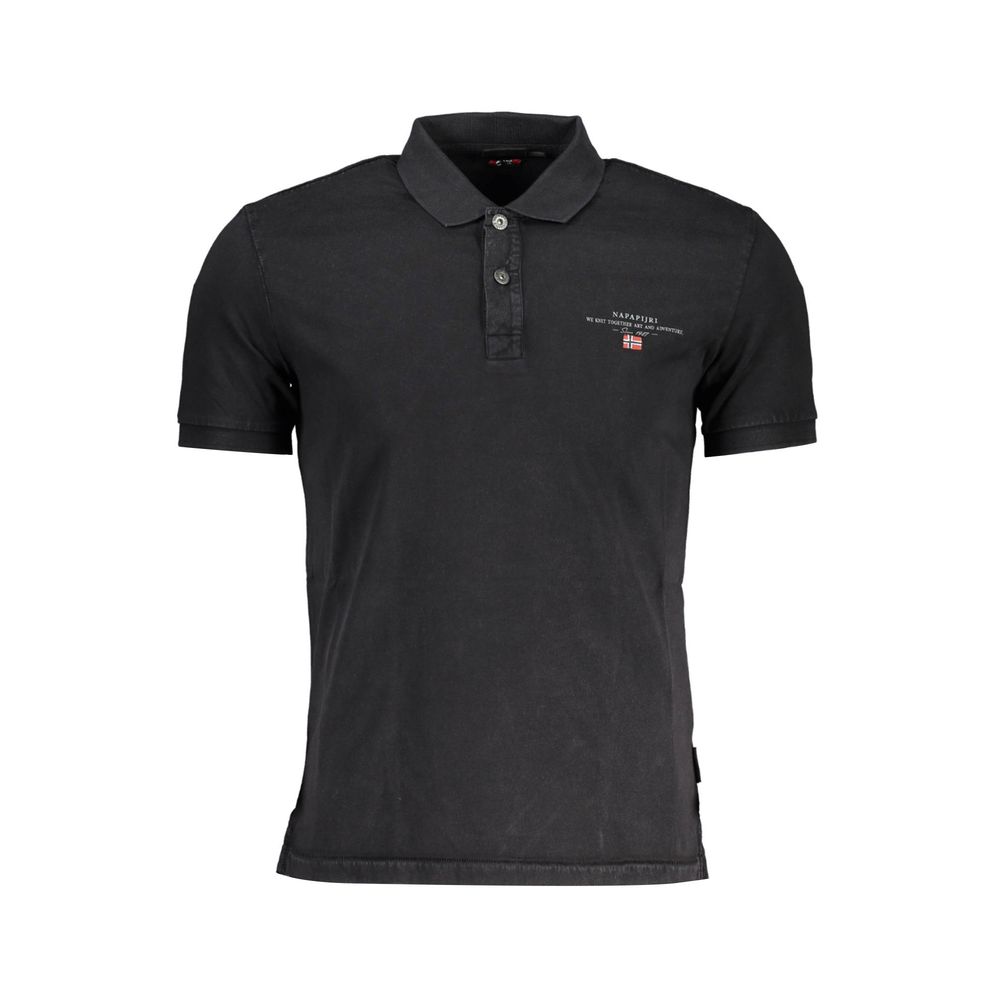 Napapijri Schwarzes Baumwoll-Poloshirt