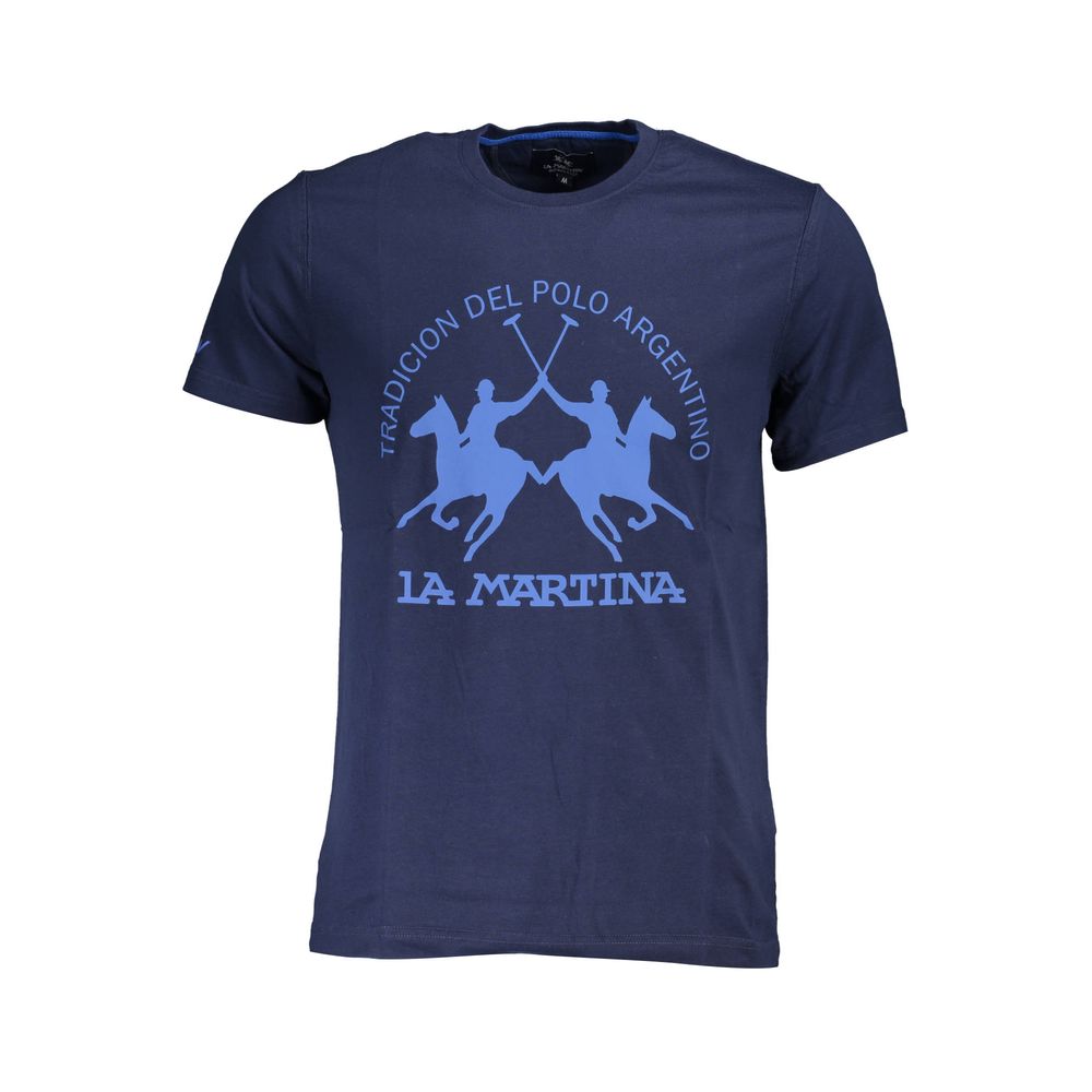 La Martina Baumwoll-T-Shirt in Blau