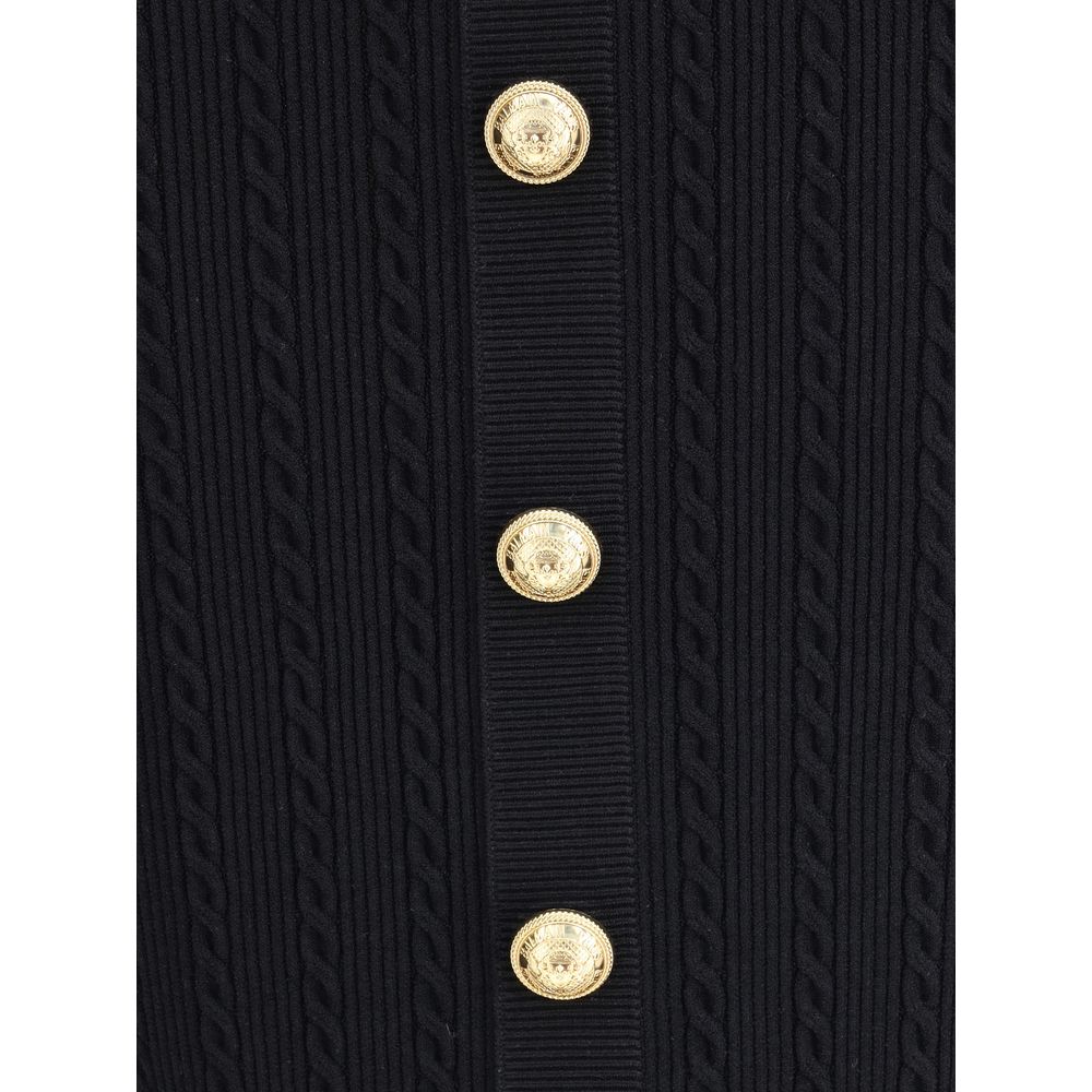 Balmain Goldene Viskose-Midi-Rock