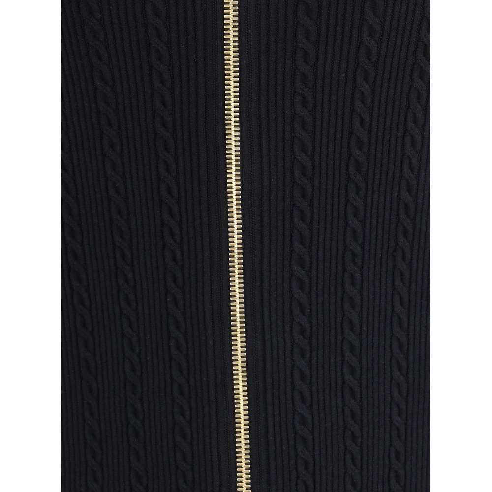 Balmain Goldene Viskose-Midi-Rock