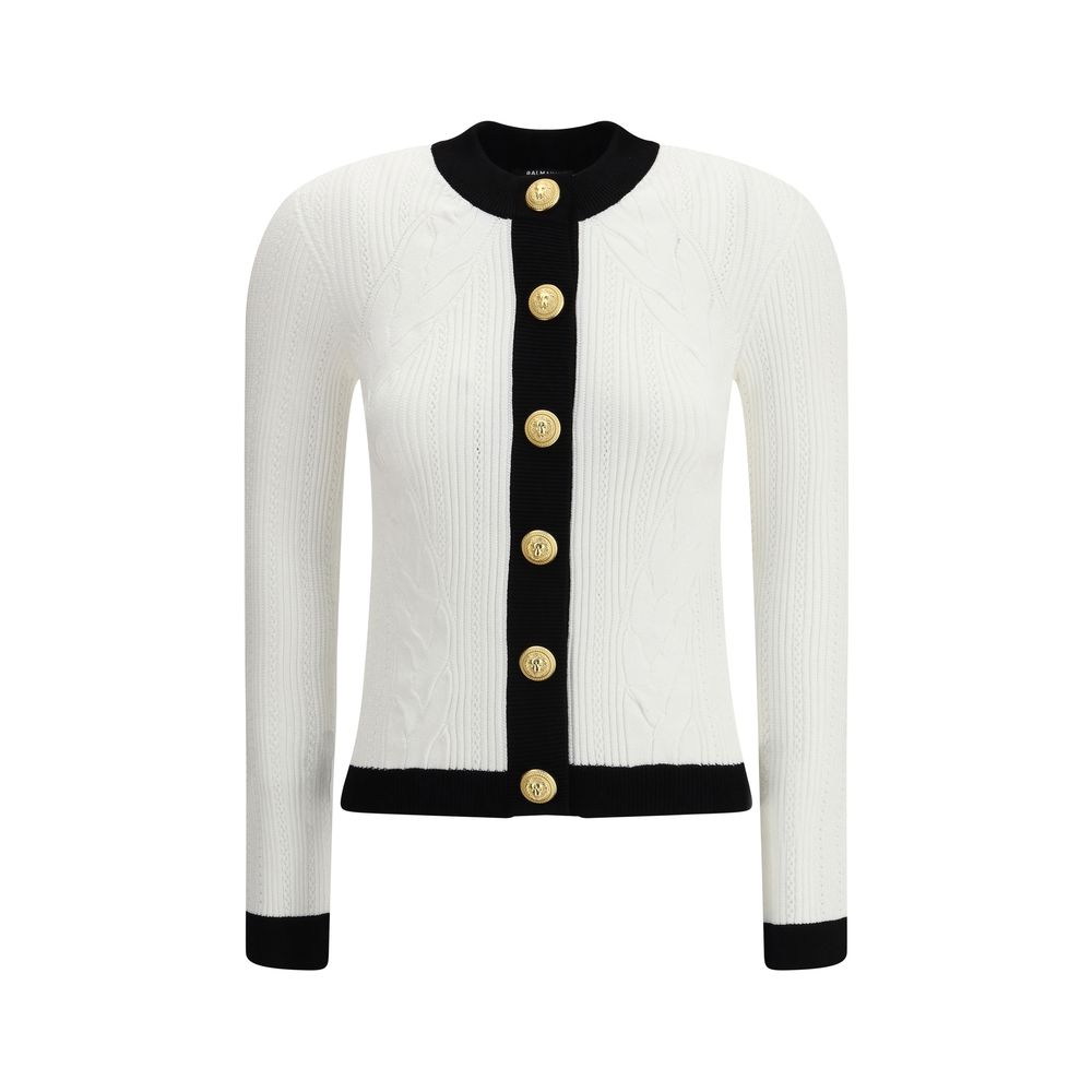 Balmain Weißer Viskose-Cardigan