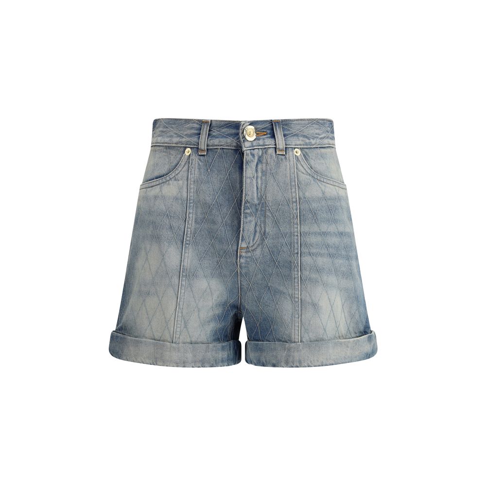 Balmain Hellblaue Baumwoll-Bermuda-Shorts