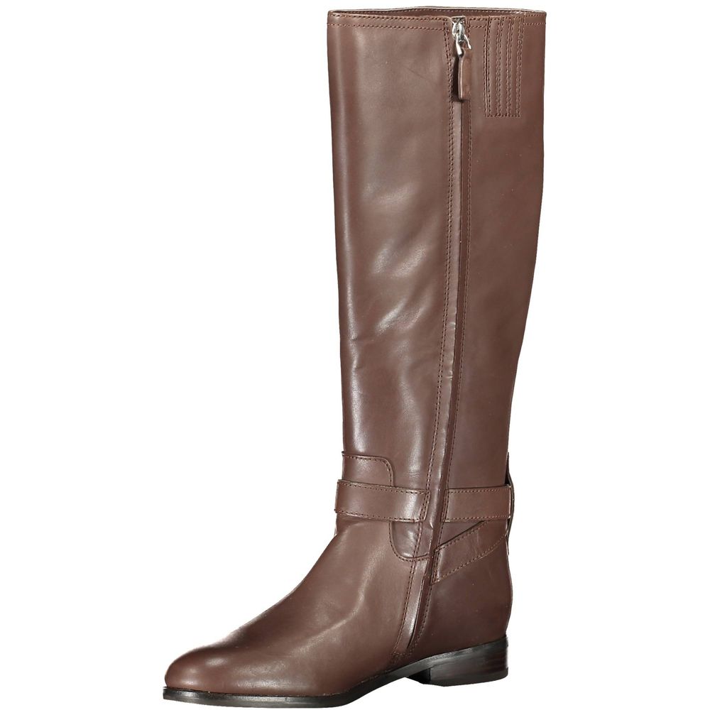 Ralph Lauren Brauner Leder-Stiefelette