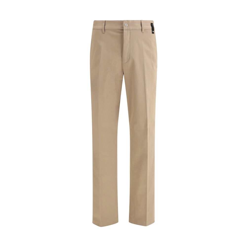 Fendi Braune Baumwoll-Chino