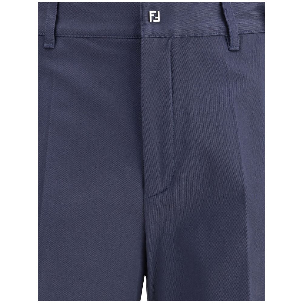 Fendi Blaue Baumwoll-Chinos