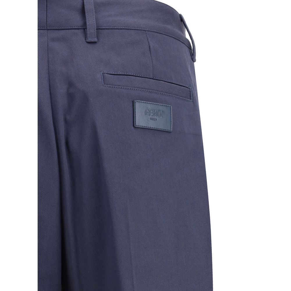 Fendi Blaue Baumwoll-Chinos