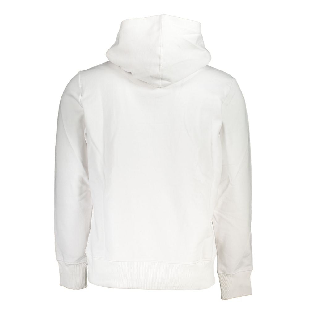 Calvin Klein Men's White Cotton Hooded Sweater
