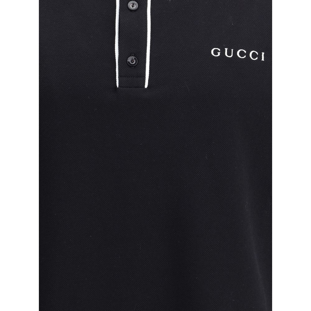 Gucci Schwarzes Baumwoll-Poloshirt