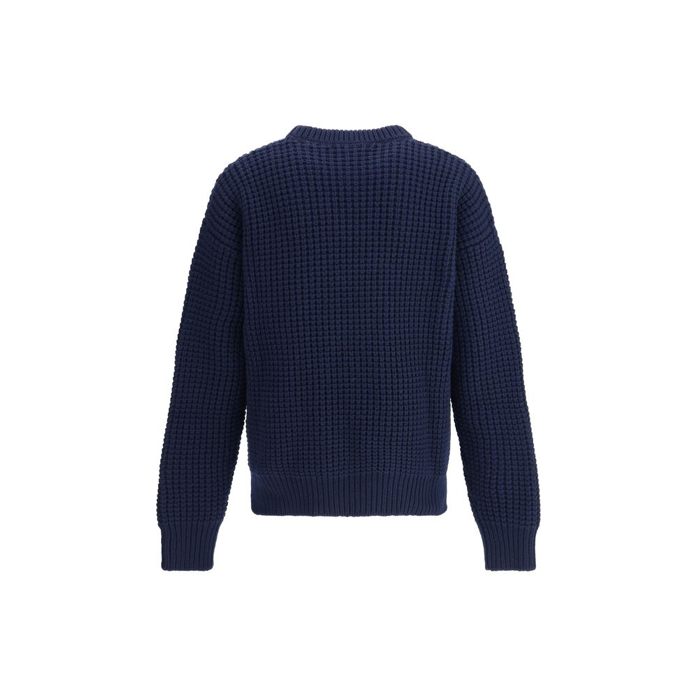 Jil Sander Blauer Fleece-Wollpullover